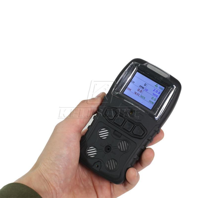 Portable Personal Gas Detector for 4 Gases H2s Co O2 Lel/CH4 Diffusion/Pump