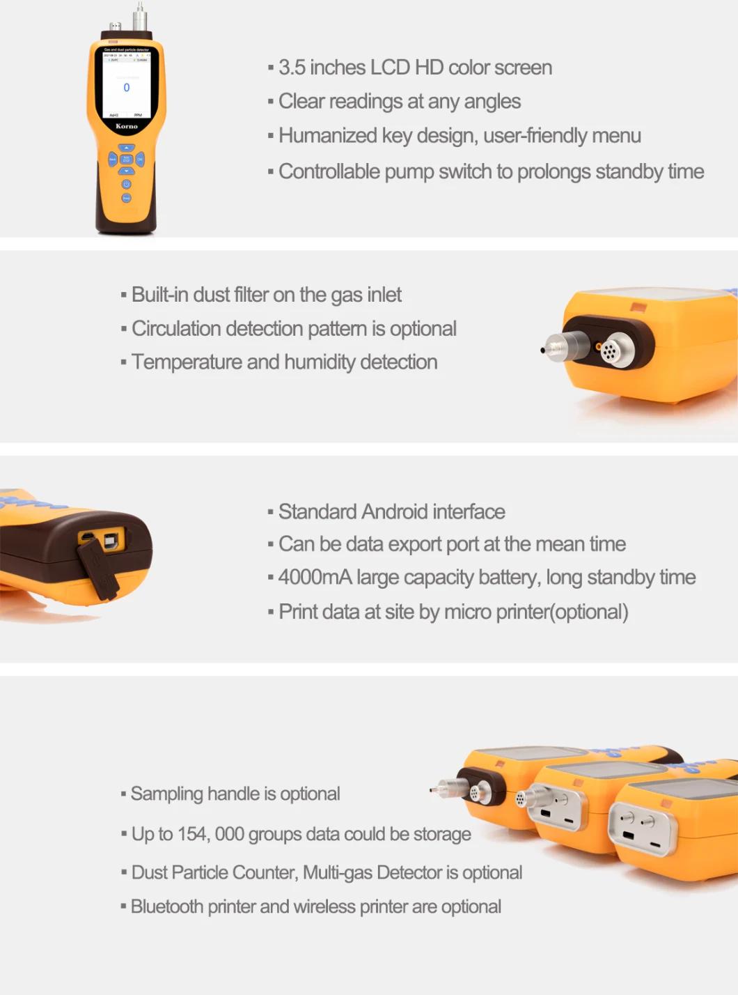 Portable CH4 CO2 H2s O2 Biogas Detector with Pump 4 in 1 Mulit-Gas Detector