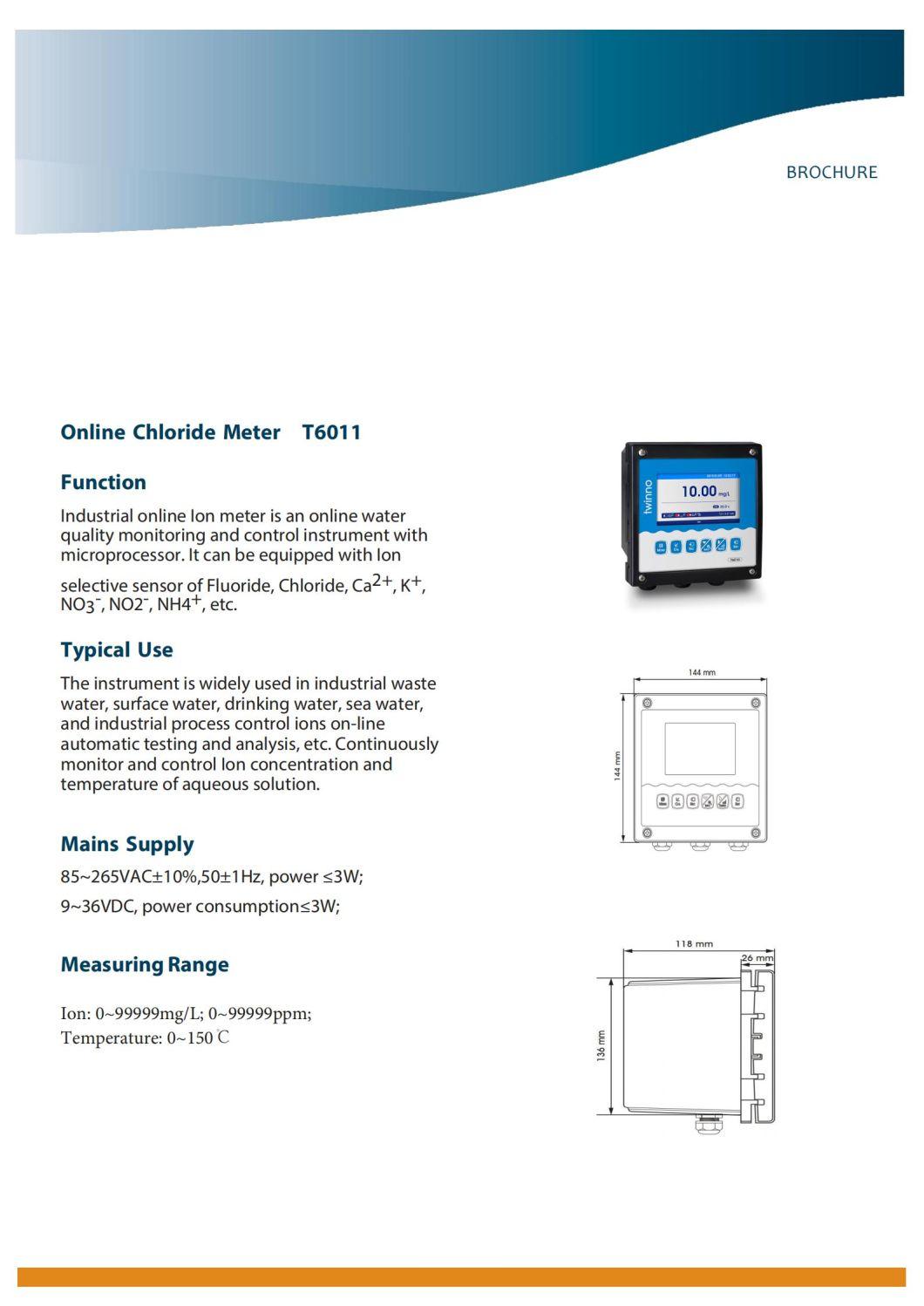 Hot Popular Industrial Online Chloride Ion Concentration Transmitter