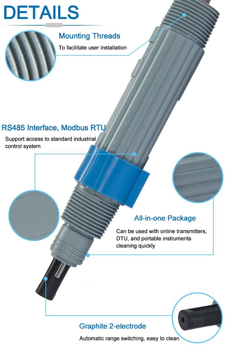 Graphite 2-Electrode Online Conductivity Sensor DEC Sensor for Industrial Process Water