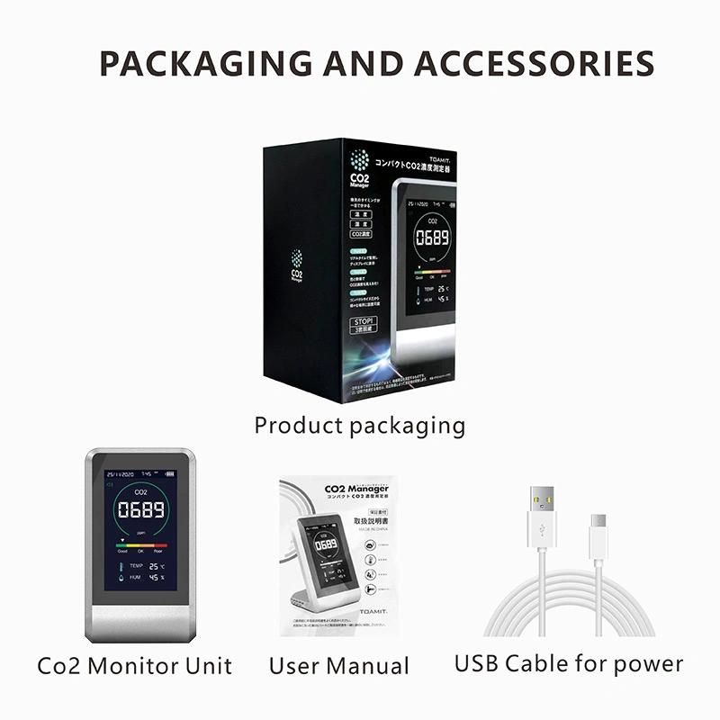 Factory Direct Sale 3 in 1 Air CO2 Detector Indoor Air Quality Monitor Portable CO2 Detector