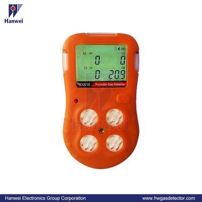 DC3.7V 4 Gas (LEL, CO, H2S, O2) Portable Multi-Gas Detector (BX616)