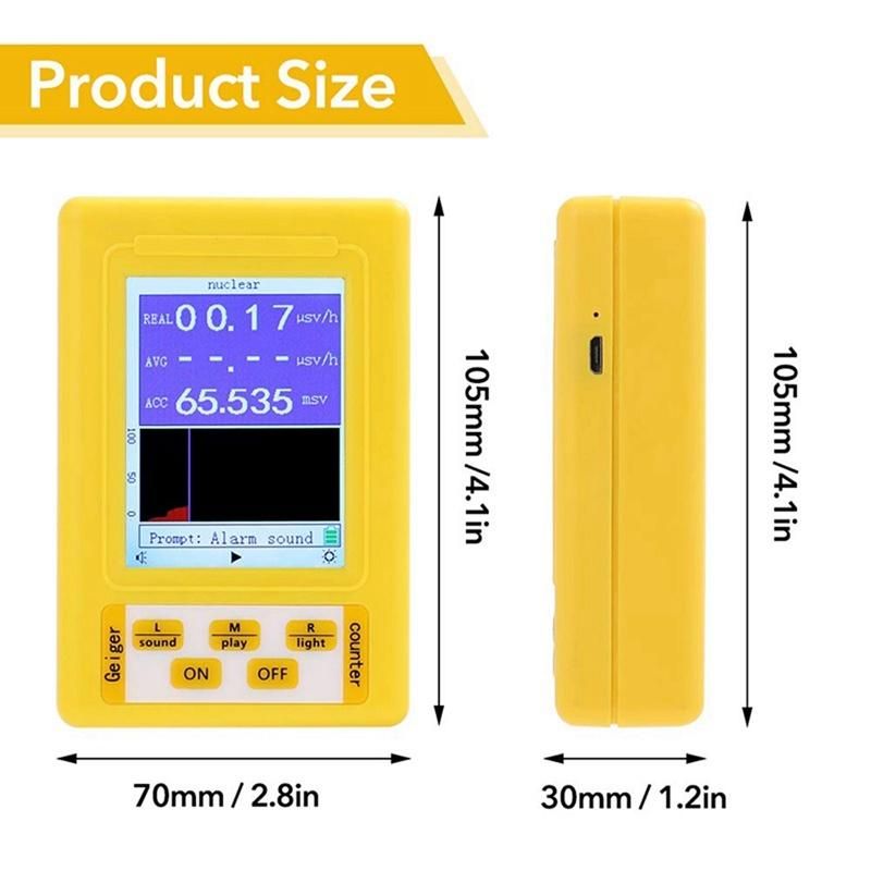 Br-9c 2-in-1 Handheld Digital Display Electromagnetic Radiation Nuclear Detector Emf Geiger Counter Full-Functional Type Tester