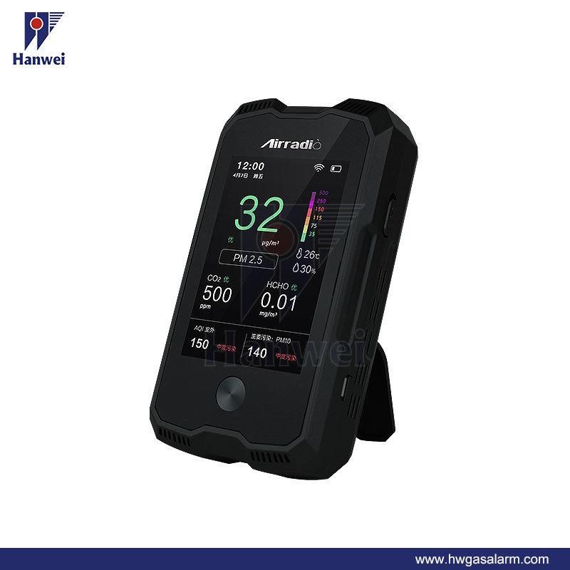 A6 Multi Function Formaldehyde Pm2.5 Pm10 CO2 Air Quality Monitor with HD TFT LCD Display