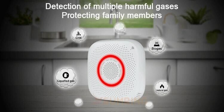 Tuya Smart WiFi/GPRS Gas Detector Alarm Natural Leak Combustible LPG Gas Detector for Home Alarm System EU Plug
