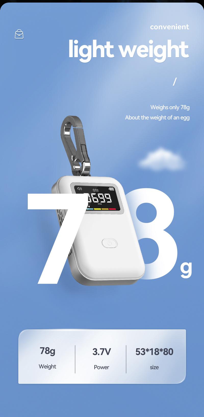 Portable Handheld Small Size Accurate Professional Ndir Sensor CO2 Air Quality Detector / Analyzer / Monitor