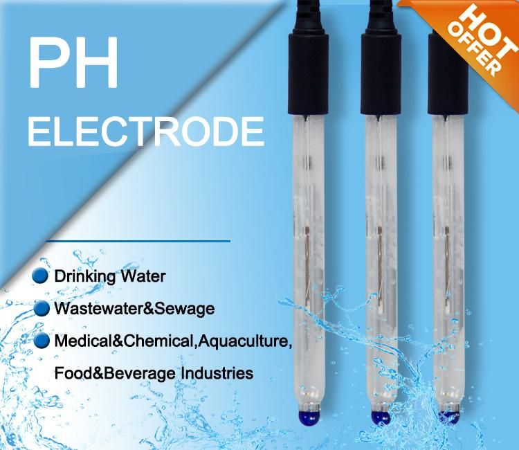 Double Salt Bridge High Temperature Glass pH/ORP Probe Electrode Sensor for Industrial Water Treatment