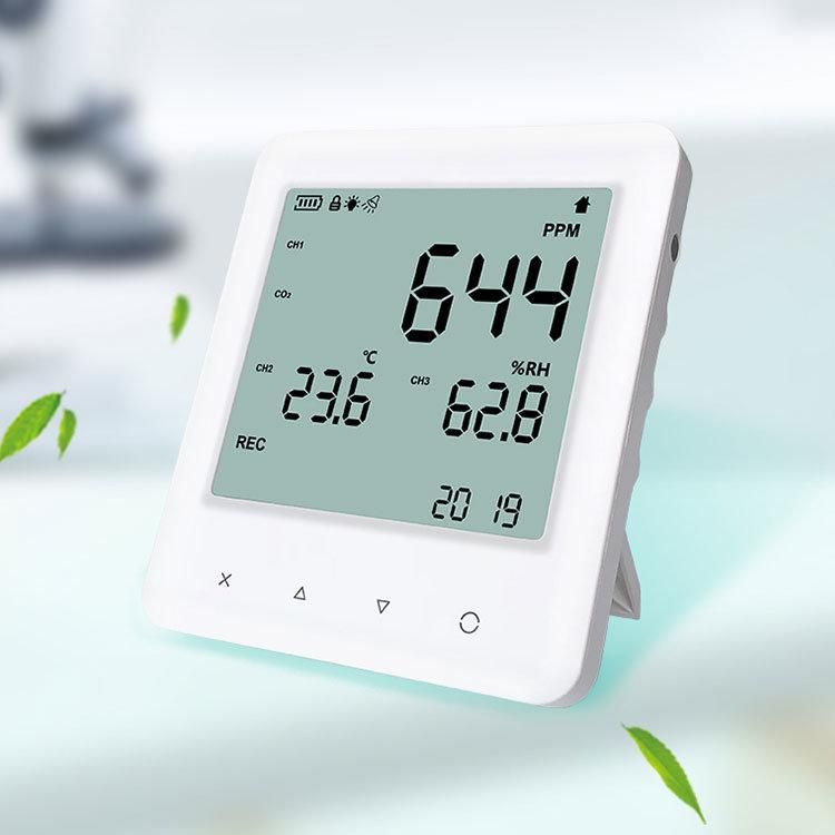 Indoor Home Office and Various Occasion Used Detector Temperature Humidity Meter CO2 Tester Air Quality Monitor