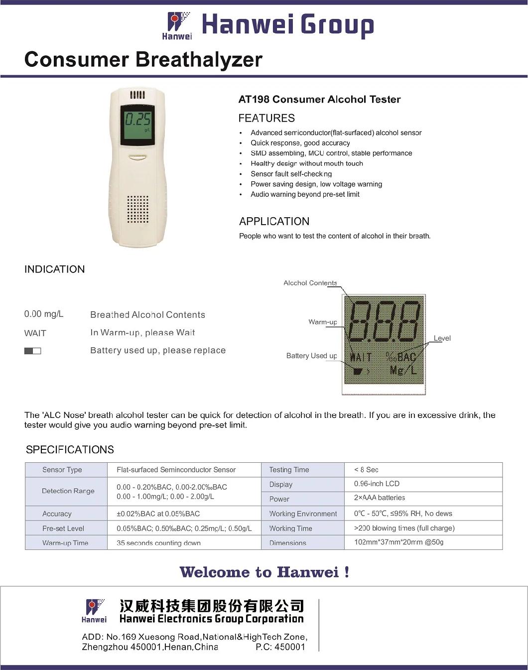Manufacturer Price Alcohol Tester Without Mouthpiece Mini Blowing Wine Alcohol Detector