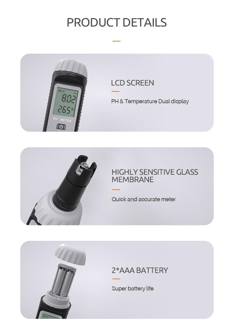 Yw-612 Combined pH and Temperature Meter for Water