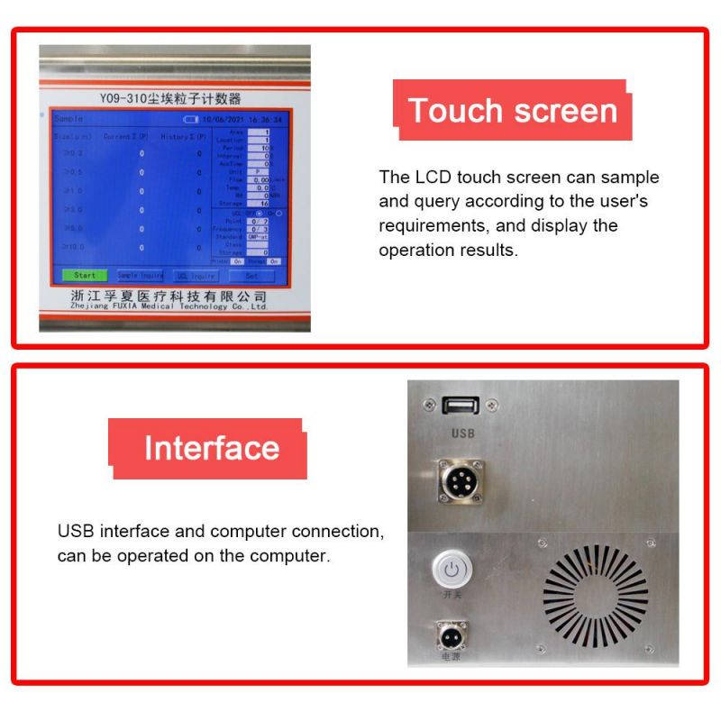 Y09-310acdc Battery Operated 28.3L/Min Laser Particle Counter