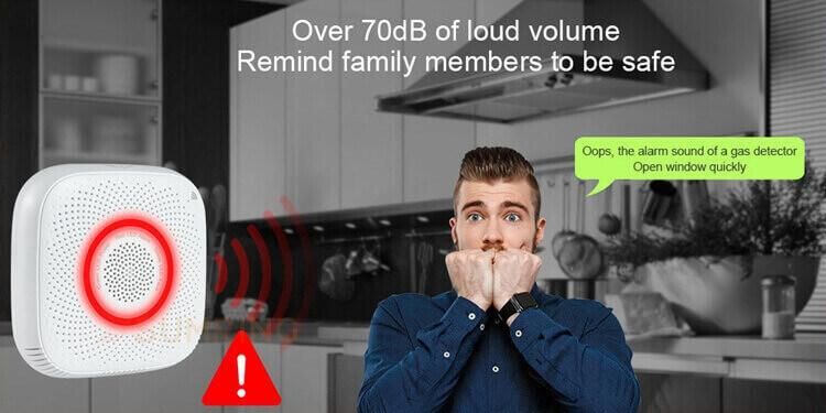 Smart Life Home Kitchen Security APP Control Tuya WiFi Gas Sensor Alarm Natural CH4 Leak Combustible Gas Detector
