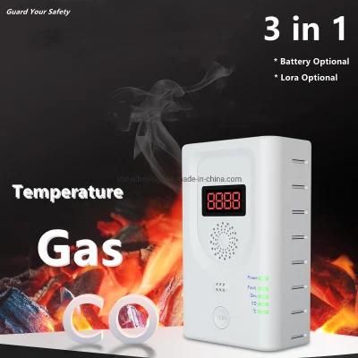 3 in 1 Kitchen Heat Gas Fire Carbon Monoxide Detectors Alarms for House
