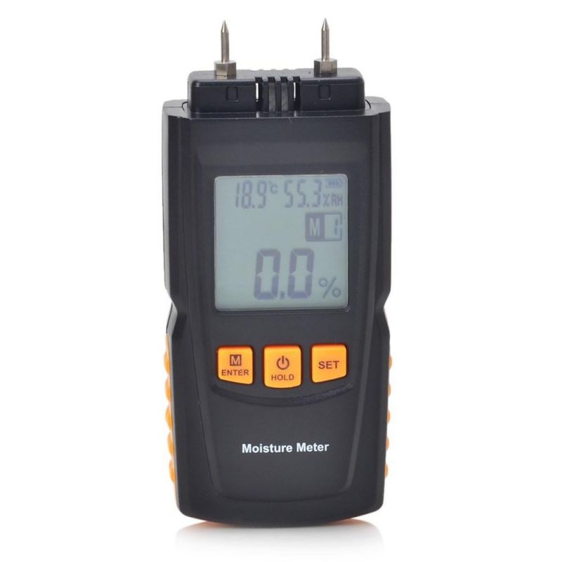 Wood Moisture Meter Digital Humidity Timber Damp Detector Temperature Hygrometer Tester