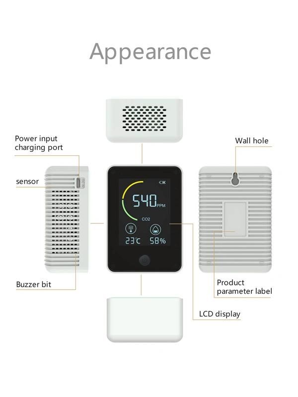 Smart Indoor Digitale Airi Monitor Portable CO2 Meter