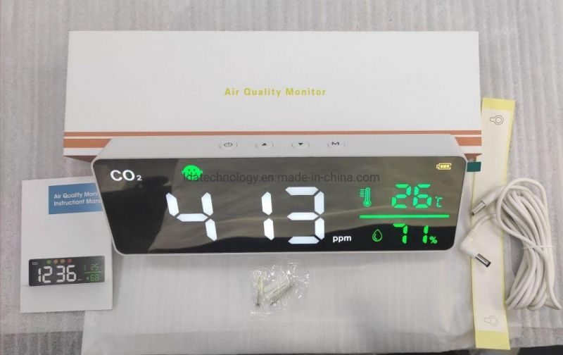 New USB Powered Indoor Air Quality Monitor Desktop Carbon Dioxide Gas CO2 Meter Detector Temperature Humidity CO2 Monitor
