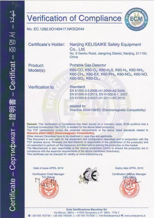 CE Approved K60b Portable Single Gas Detector