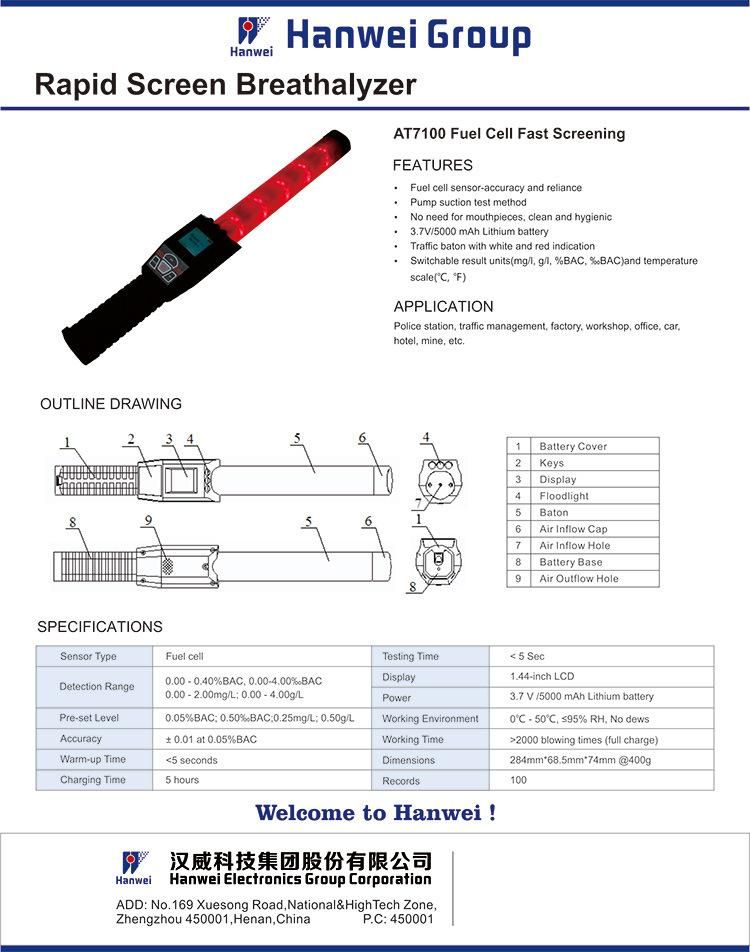Rapid Screen Alcohol Tester/Breathalyzer Non-Contact Fuel Cell Is Quickly and Accurately Determines Your Bac