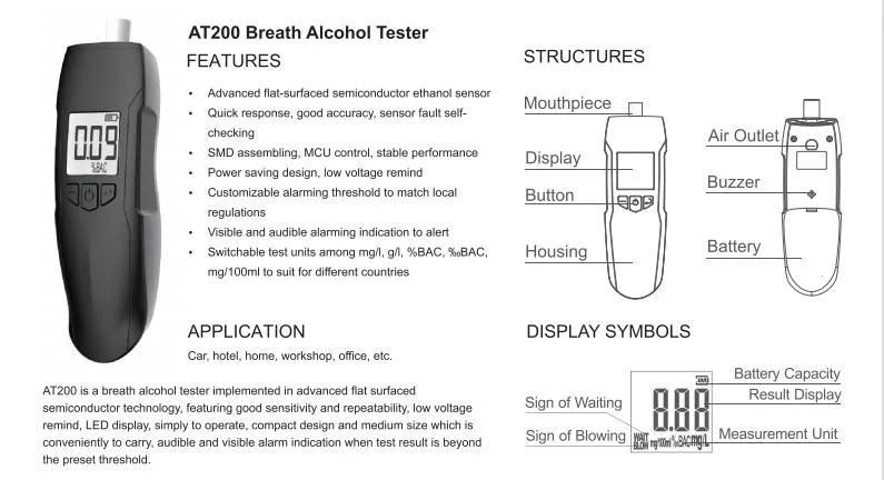 High Quality Professional Super Digital Alcohol Tester for Breath Test