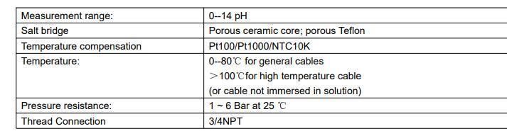 pH Electrode pH Electrode Measurement Portable pH Electrode Series