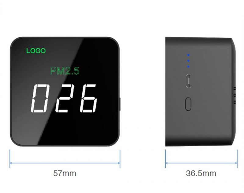 Portable Black Pocket Pm2.5 Air Quality Detector Air Monitor Meter