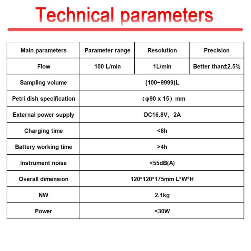 100L/Min Planktonic Bacteria Air Sampler Microbiological Air Sampler