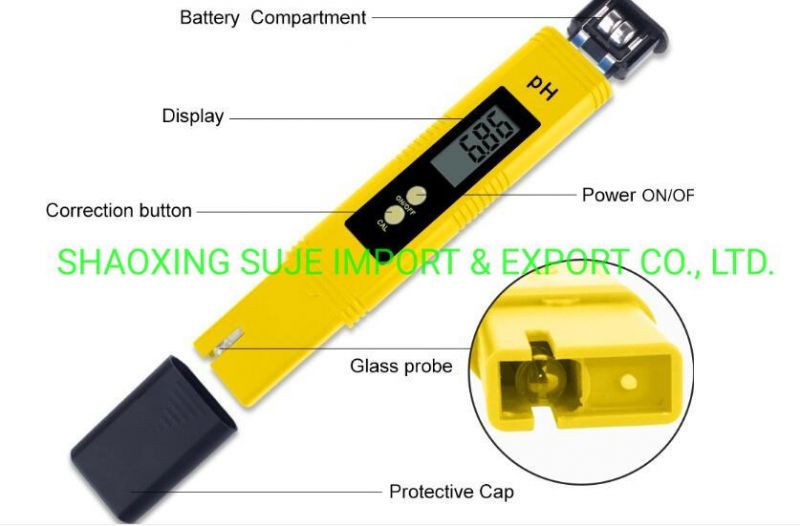 Portable Digital pH Meter Pen of Pool, Water, Wine, Urine