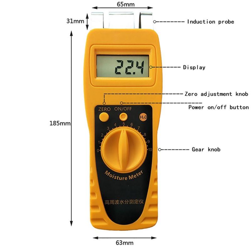 0.5% Paper Carton Moisture Meter Detector Tester 0 to 100% Measuring Range Hygrometer